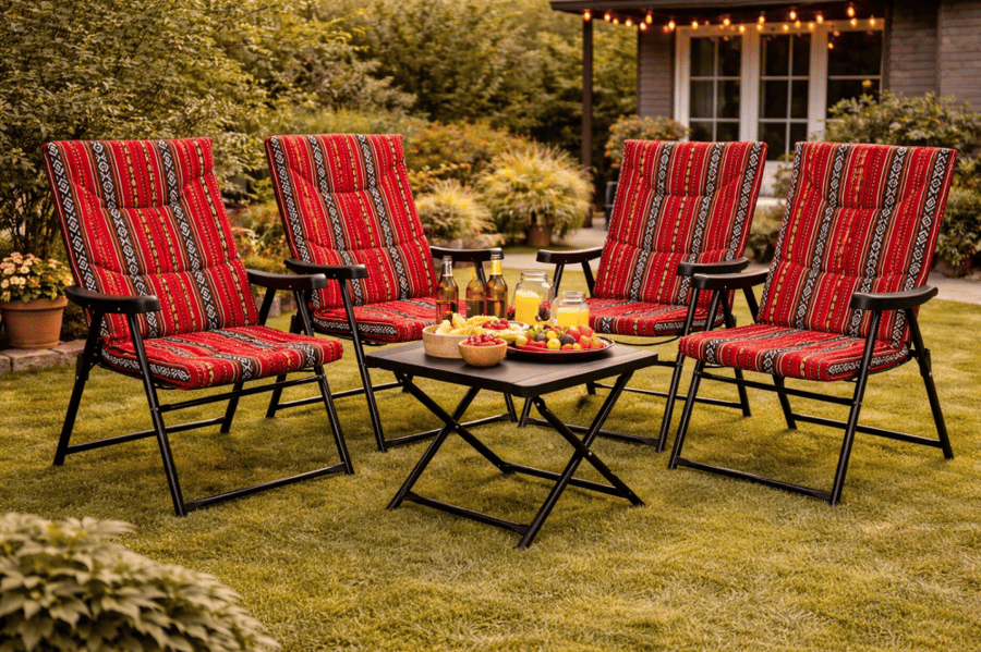 كرسي رحلات قابل للطي تراث سعودي (4 حبات) Heavy Duty Folding Camping Chair SKT1