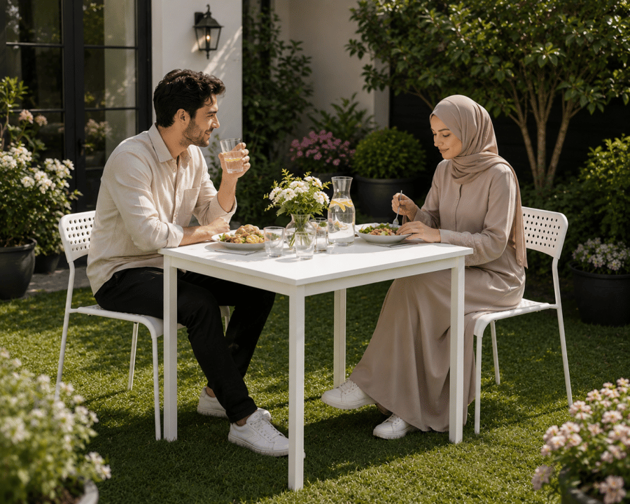 طقم طاولة طعام كرسيين