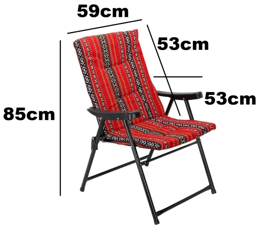 كرسي رحلات قابل للطي تراث سعودي (4 حبات) Heavy Duty Folding Camping Chair SKT1