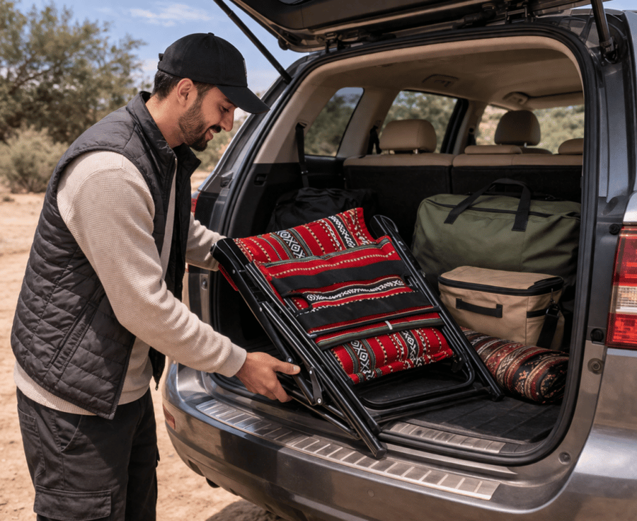 كرسي رحلات قابل للطي تراث سعودي (4 حبات) Heavy Duty Folding Camping Chair SKT1