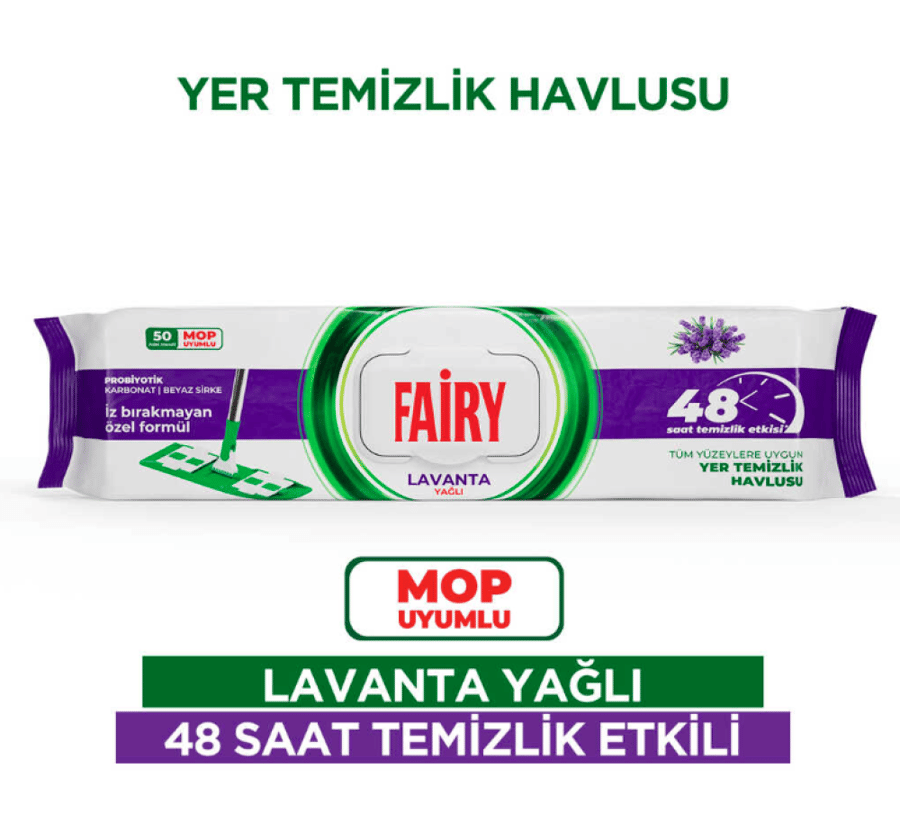 Verry wet wipes for cleaning floors and surfaces 50 wipes - options of deep cleaning and freshness