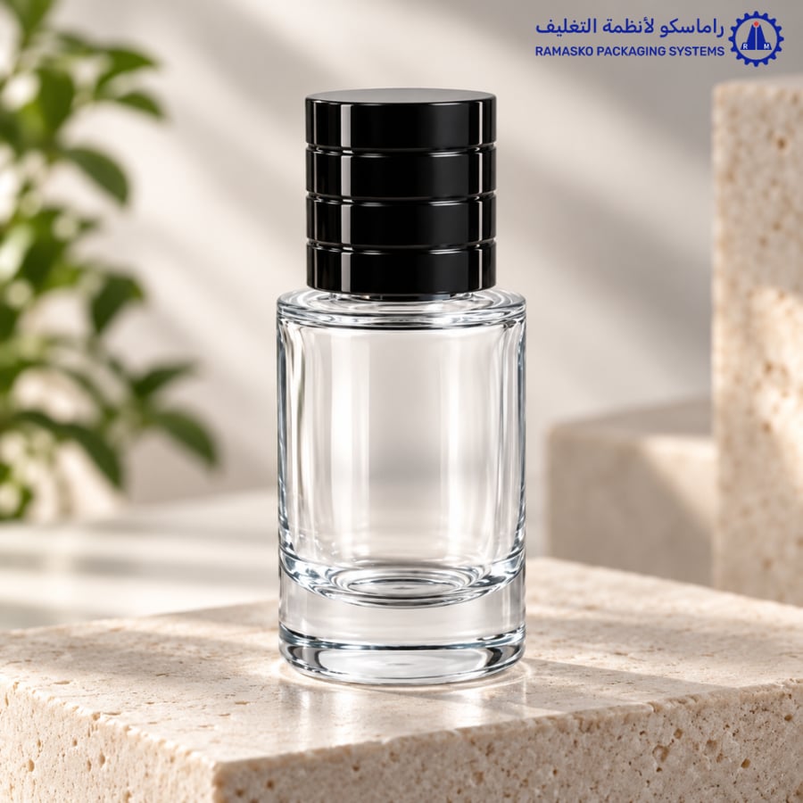 علب عطور زجاجية غطاء اسود
