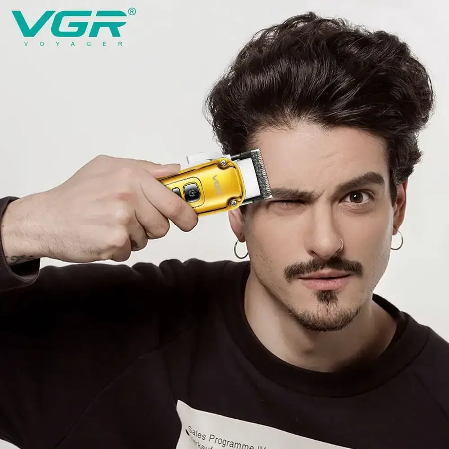 ماكينة حلاقة كهربائية احترافية قابلة لإعادة الشحن للرجال من طراز VGR-006، ماكينة تشذيب وحلاقة شعر لاسلكية v 006
