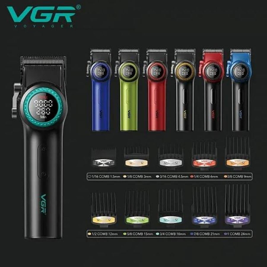 ماكينة حلاقة شعر VGR احترافية لاسلكية للرجال V-001