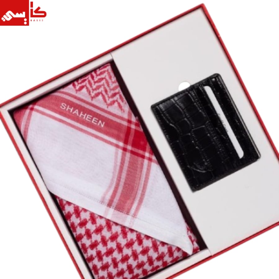 شماغ أبيض شاهين + شماغ احمر كلاسيك شاهين