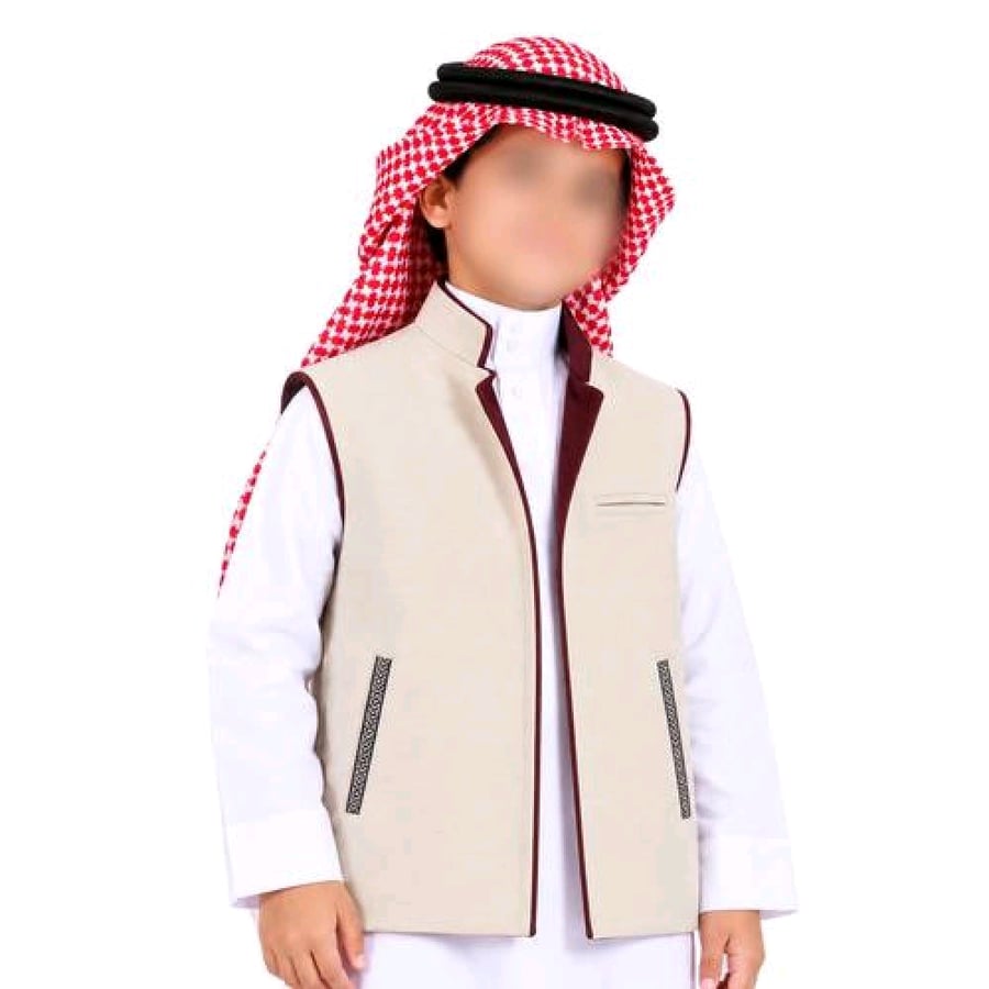 سديري أطفال سكري وعنابي فاخر  سديري أطفال دبل فيس لون سكري مع عنابي