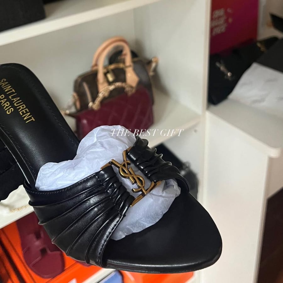 black YSL heels