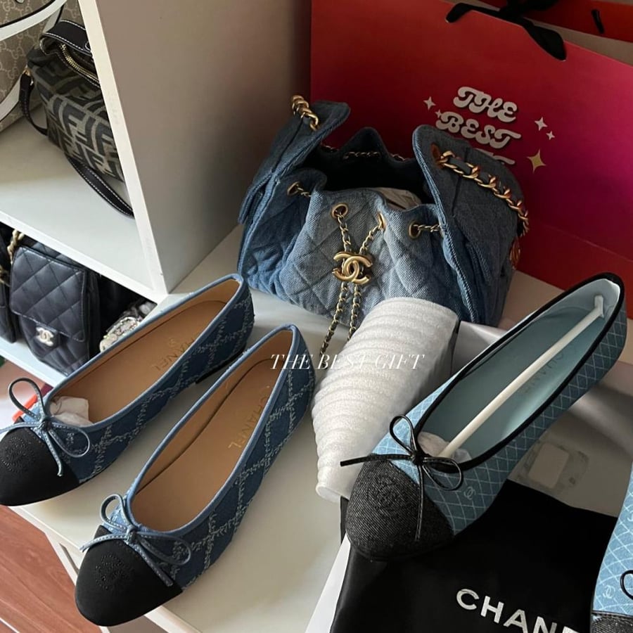 Chanel Denim Ballerina Flats