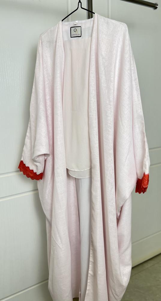 Pink & Off-White Linen | لنن زهري أوف وايت