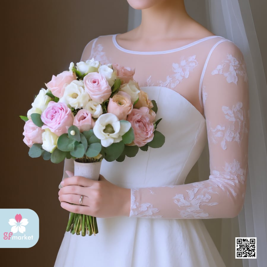 مسكة عروس ورد صناعي – موديل M1283 | اس اف ماركت