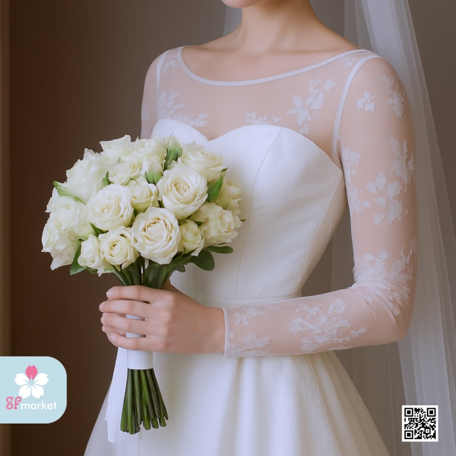مسكة عروس ورد صناعي – موديل M1278 | اس اف ماركت