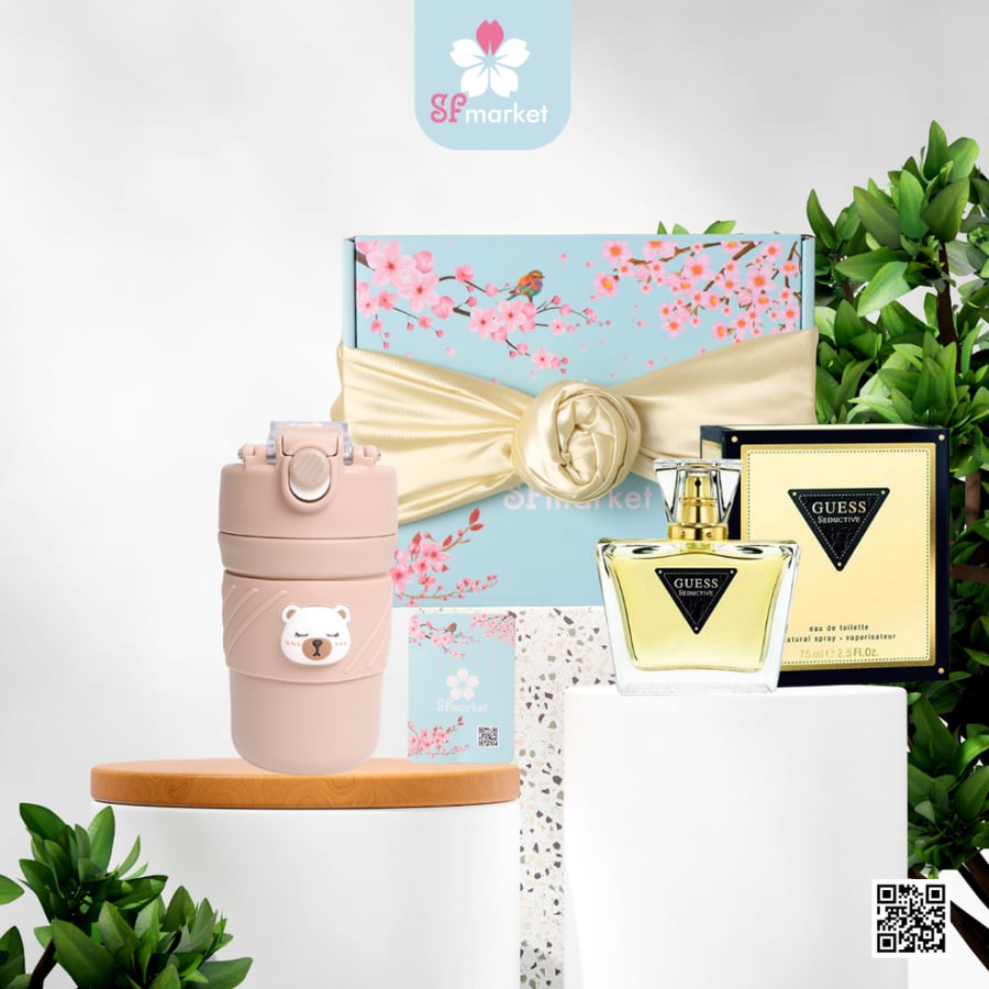 بوكس عطر قيس سيداكتيف الاصفر مع كوب wg012