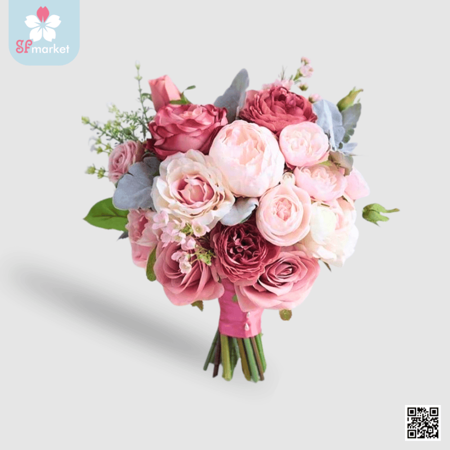 مسكة عروس ورد صناعي – موديل M1284 | اس اف ماركت