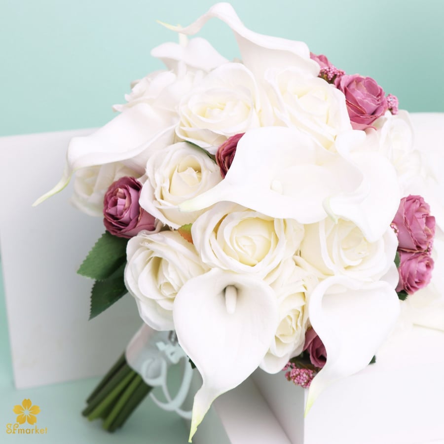 مسكة عروس ورد صناعي – موديل M1183 | اس اف ماركت
