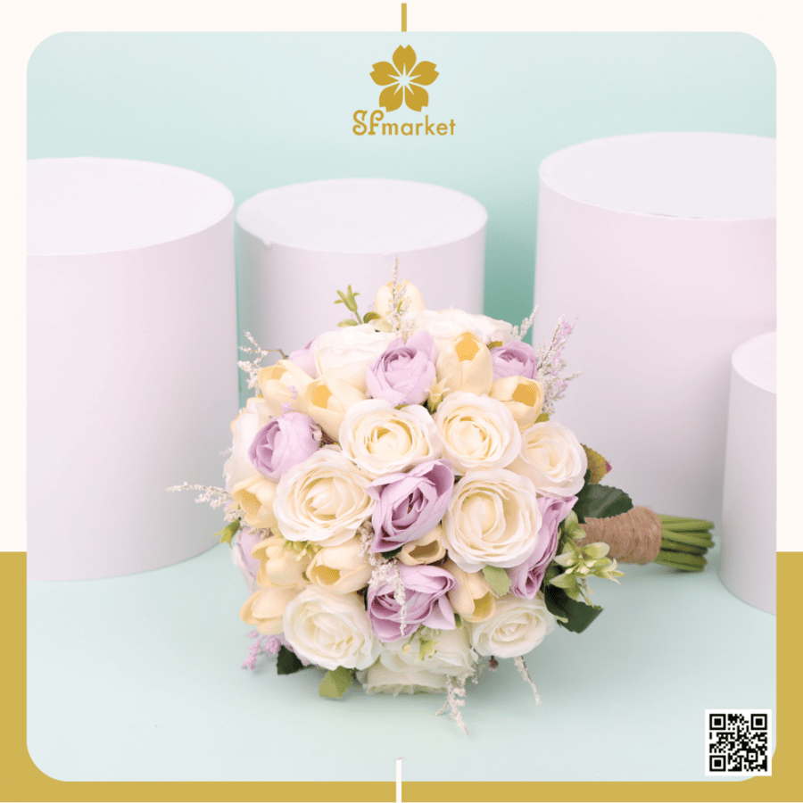 مسكة عروس ورد صناعي – موديل M1242 | اس اف ماركت