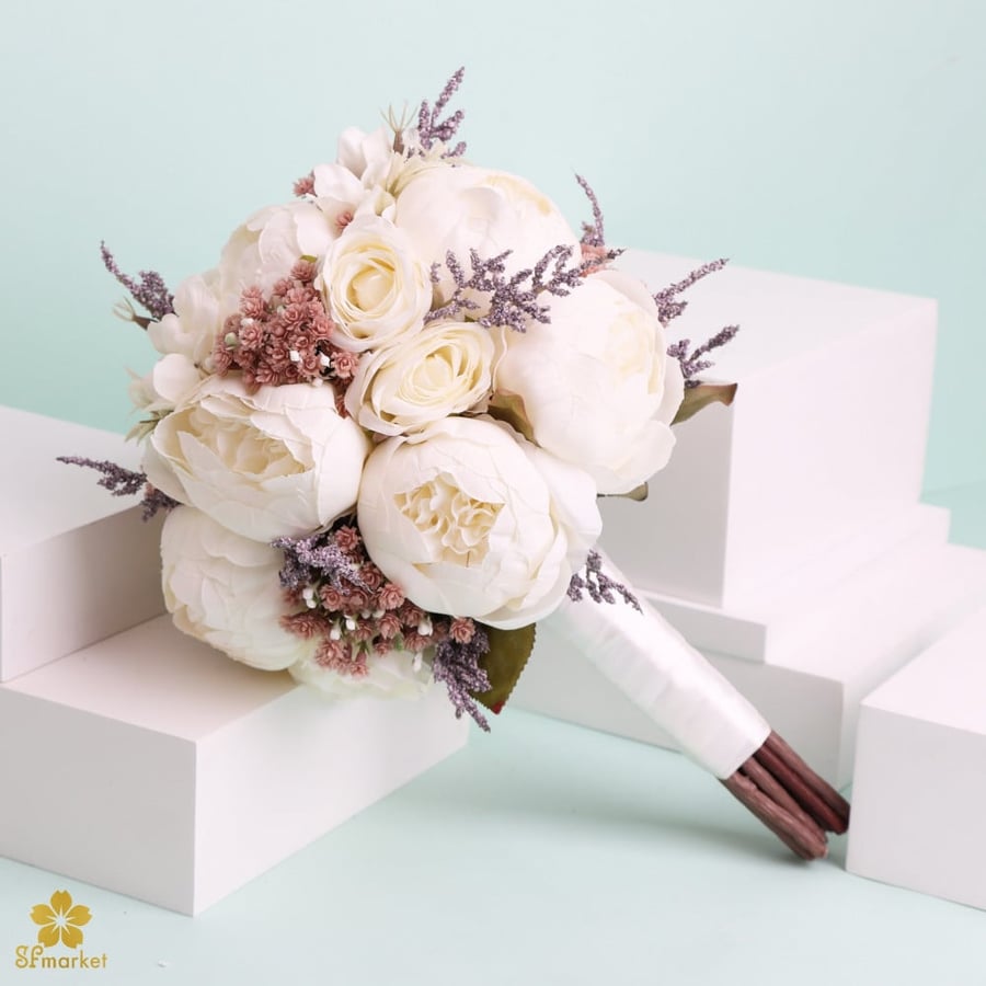 مسكة عروس ورد صناعي – موديل M1180 | اس اف ماركت