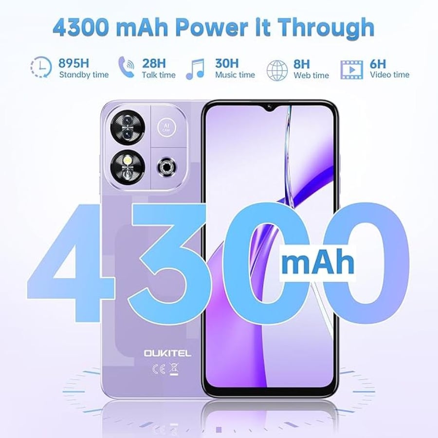 اوكتيل C57S جوال ثنائي الشريحة يدعم تقنية 4G سعة 64 جيجابايت رام 2+6 جيجابايت