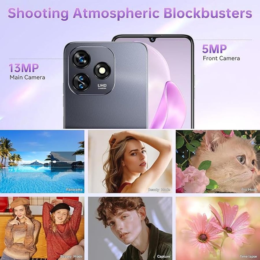 اوكتيل جوال  18GB+128GB C51 بطارية 5150mAh، شاشة 6.8 انش HD+ اندرويد 14، كاميرا 13MP+5MP، معدل تحديث 90Hz، معرف الوجه/بصمة الاصبع