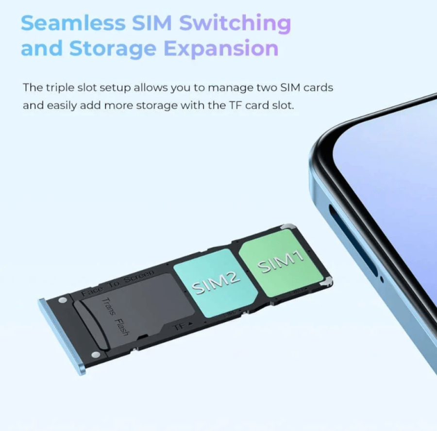 اوكيتيل C58 جوال ثنائي الشريحة يدعم تقنية 4G سعة 128 جيجابايت رام 4+12 جيجابايت