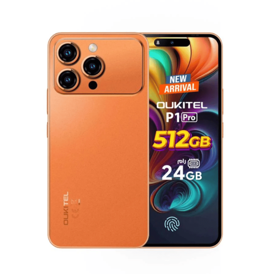 اوكيتل جوال P1 Pro ثنائي الشريحة بذاكرة رام 8+16 جيجابايت وذاكرة داخلية 512 جيجابايت يدعم 4G لون برتقالي