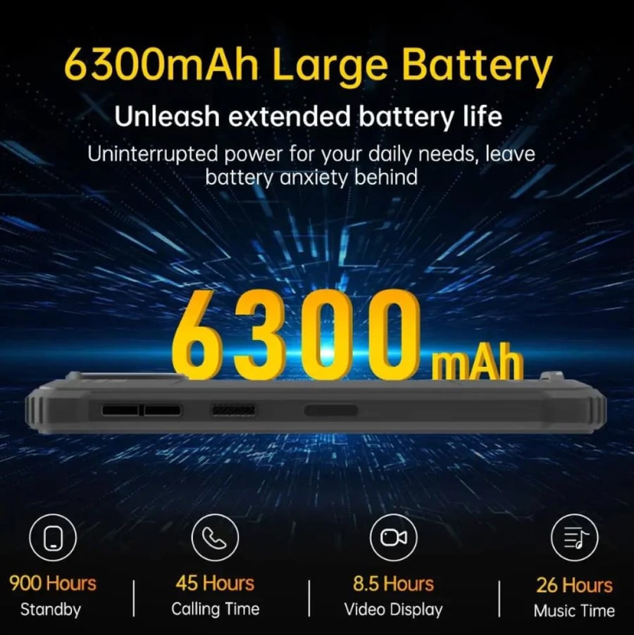 أوكيتيل - هاتف wp32 pro شاشة 6 بوصة بطارية 6300 مللي امبير رام 6+18 جيجا مساحة 256 جيجا متعدد الالوان