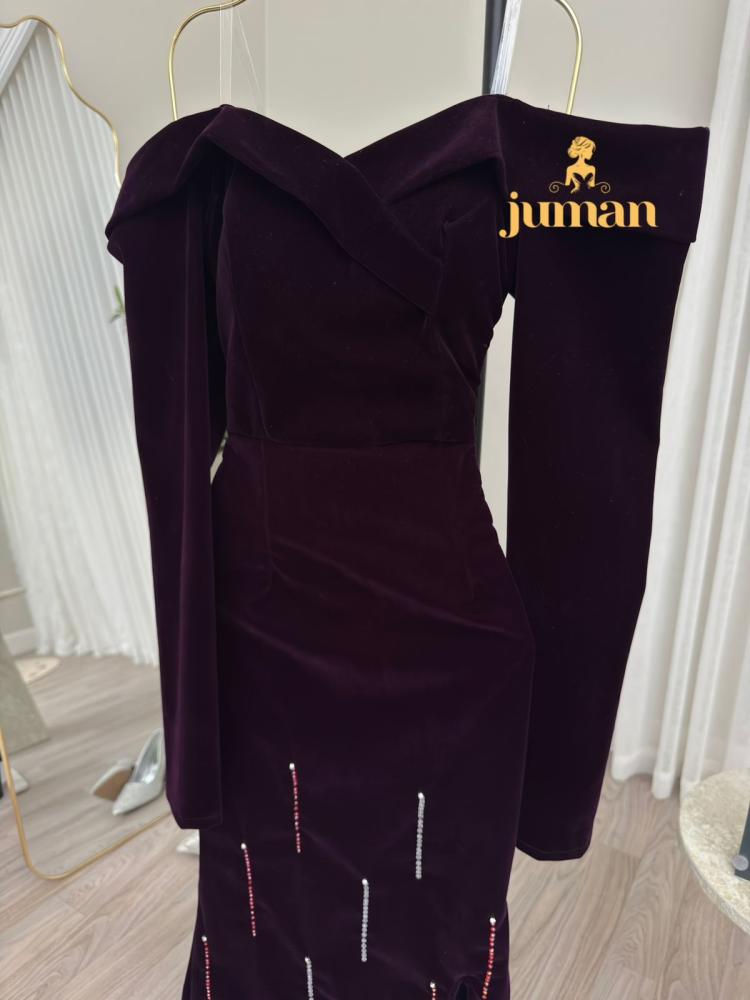 Velvet dress purple modest