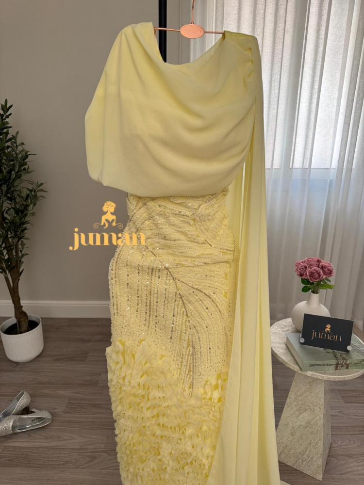 فستان سهره ليموني فخم