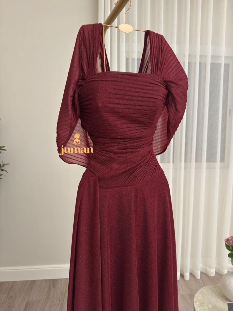 Lute-colored dress, shiny, stretch