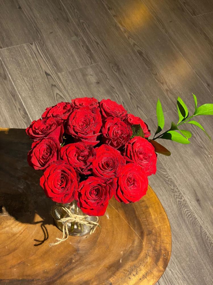 الفازة الزجاجية (أحمر) صغير