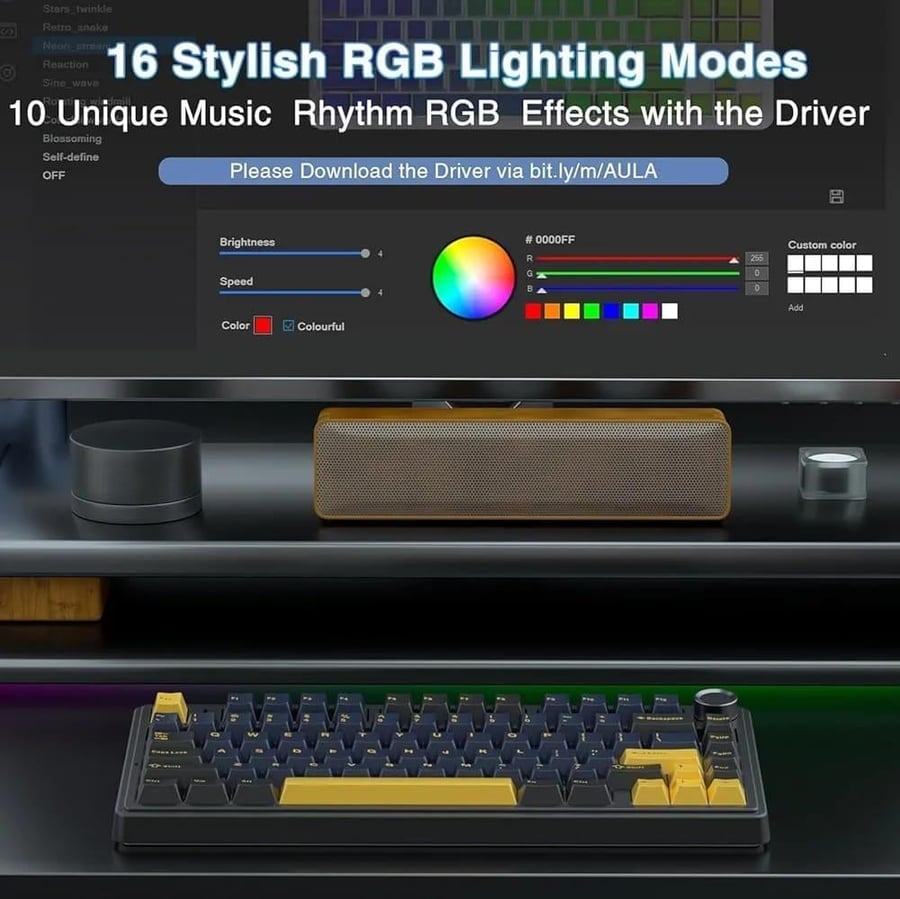 احرف عربي انجليزي Moktik × Aula F75 Thunder Black Reaper Switch