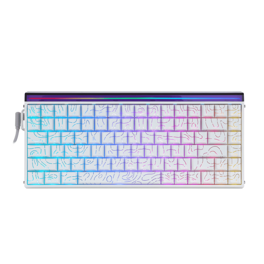 احرف عربي انجليزي Aula Hero84 HE Magnetic keyboard (White-Contours)
