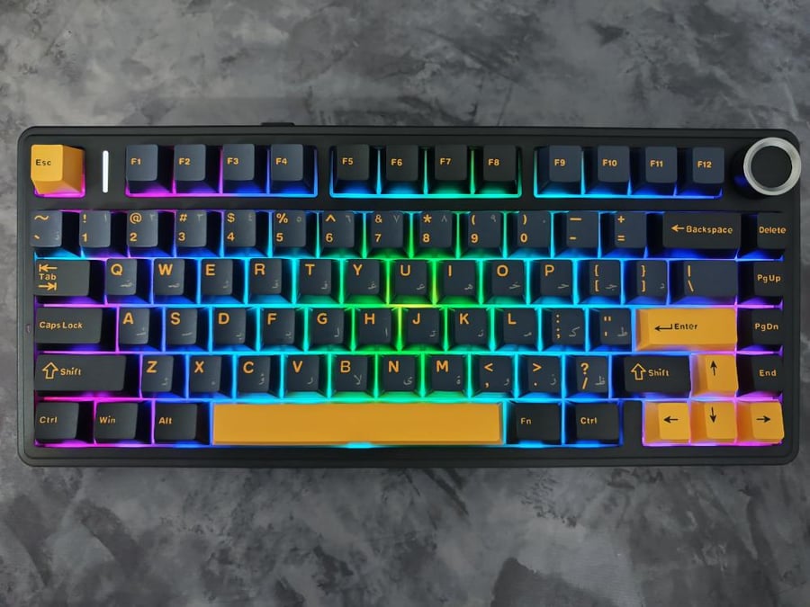 احرف عربي انجليزي Moktik × Aula F75 Thunder Black Reaper Switch