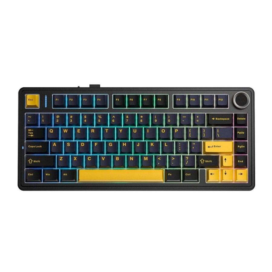 احرف عربي انجليزي Moktik × Aula F75 Thunder Black Reaper Switch