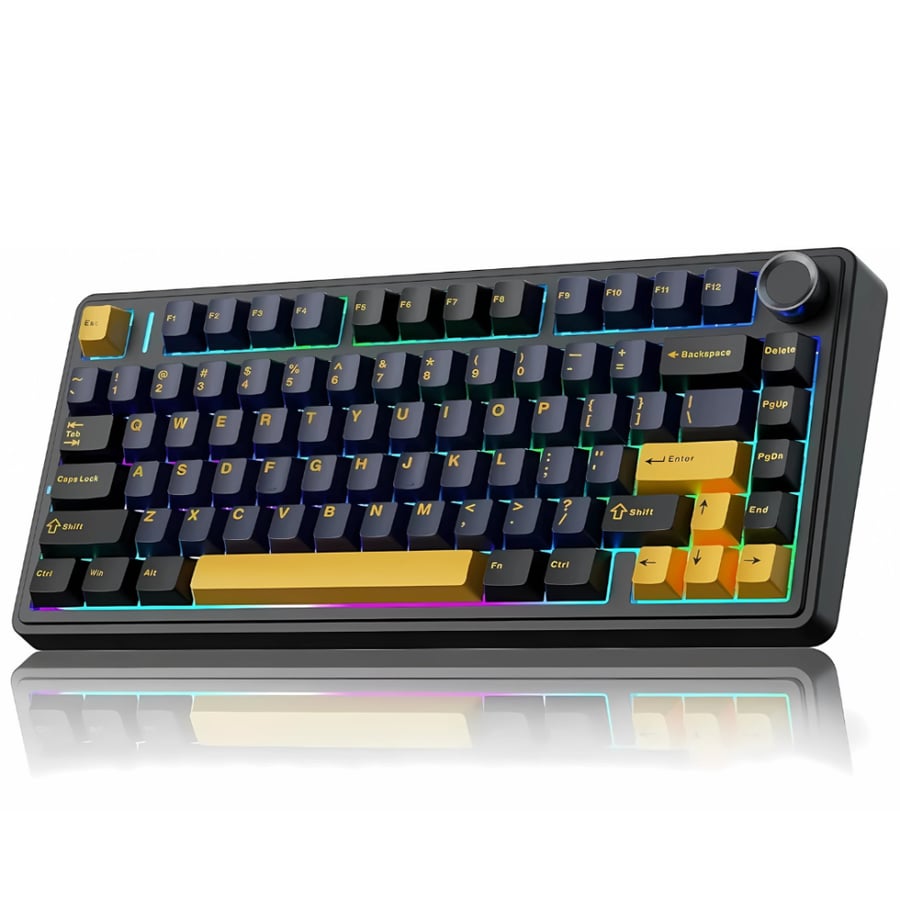 احرف عربي انجليزي Moktik × Aula F75 Thunder Black Reaper Switch