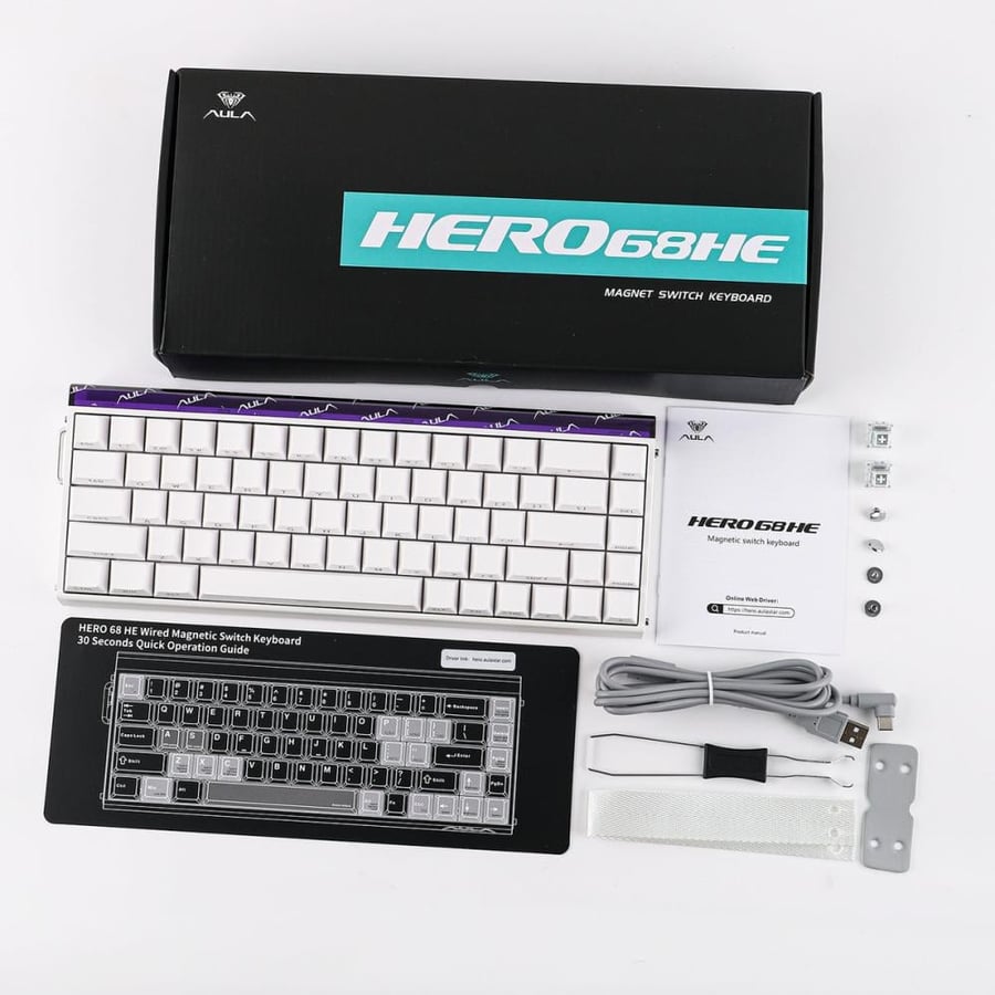 احرف عربي انجليزي Aula Hero68 HE Magnetic keyboard (White)