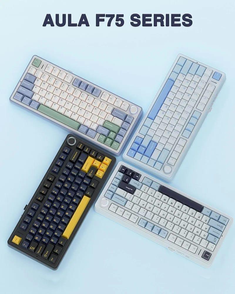 احرف عربي انجليزي Moktik × Aula F75 Glacier Blue Reaper Switch