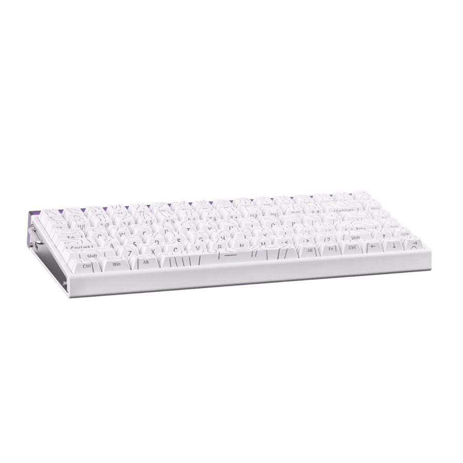 احرف عربي انجليزي Aula Hero84 HE Magnetic keyboard (White-Contours)