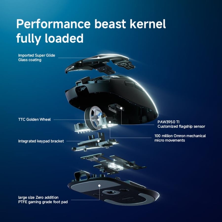 MCHOSE A7 V2 Pro PAW3395 Lightweight Wireless Gaming Mouse (Black)