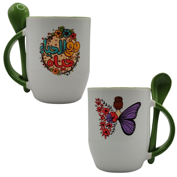 A cup with a spoon