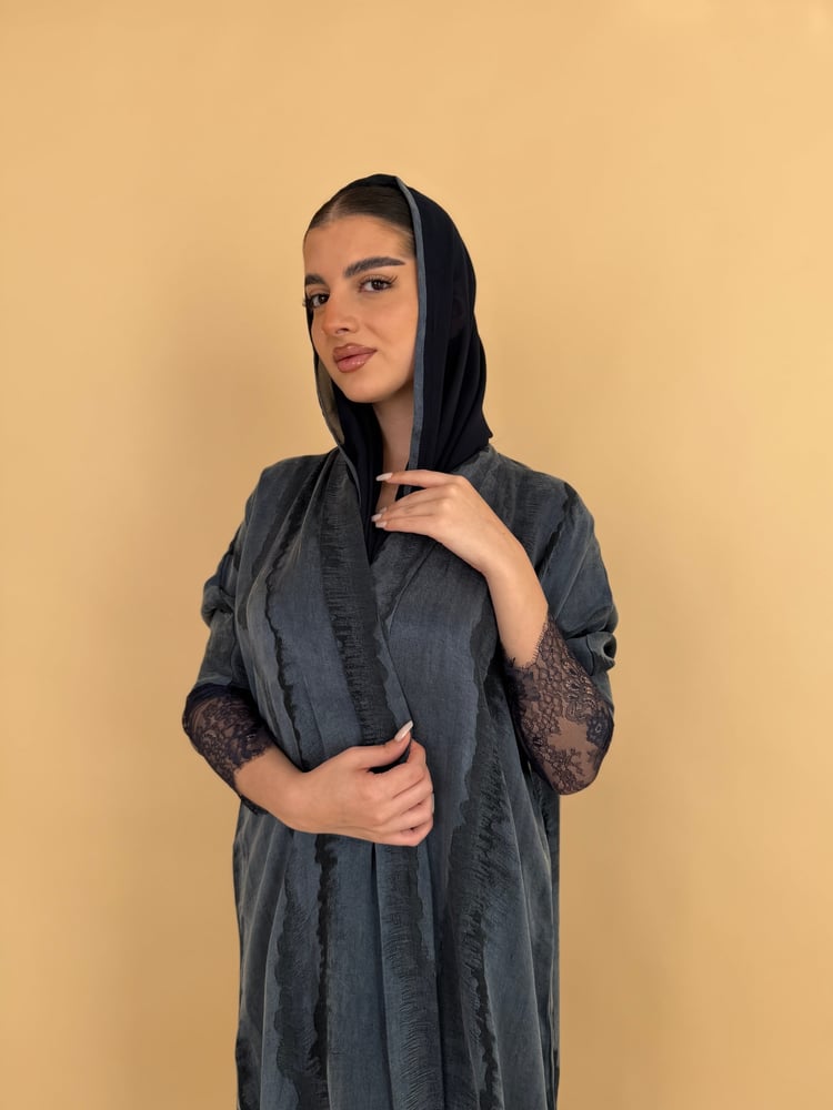 Dark blue abaya LA09