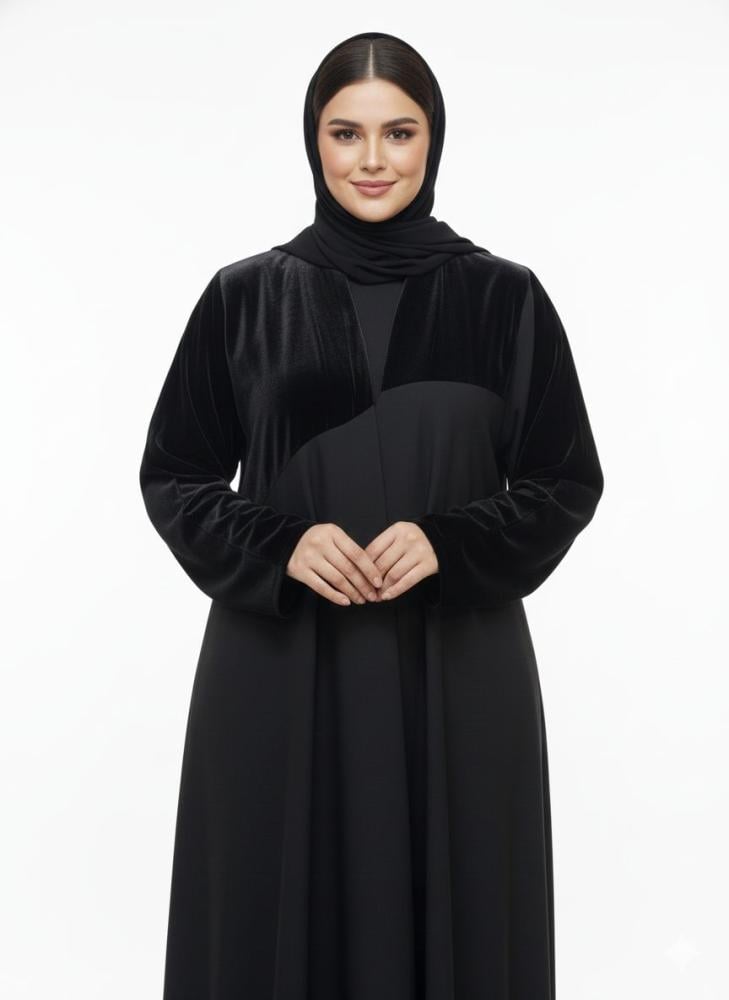 عباية مخمل مع كريب لمار