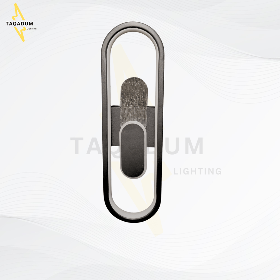 أبليك جداري LED مودرن فاخر – أسود بتصميم هندسي أنيق | ثلاث إضاءات | مقاس 40 و60 سم
