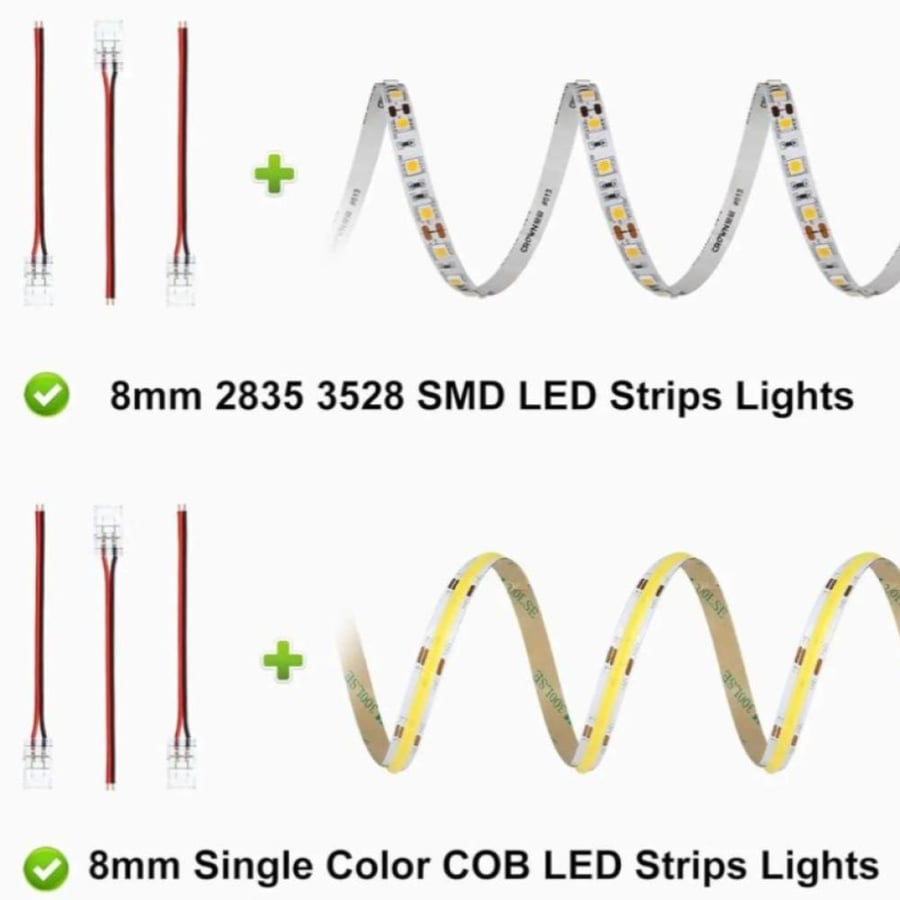 توصيلة ليد مع سلك 12V / 24V | موصل سريع لشريط LED