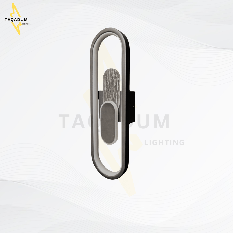 أبليك جداري LED مودرن فاخر – أسود بتصميم هندسي أنيق | ثلاث إضاءات | مقاس 40 و60 سم