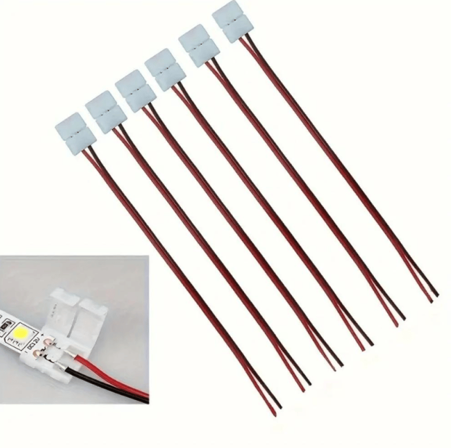 توصيلة لاصق مثلج 8 مم مع سلك | تدعم 12V / 24V لشرائط LED