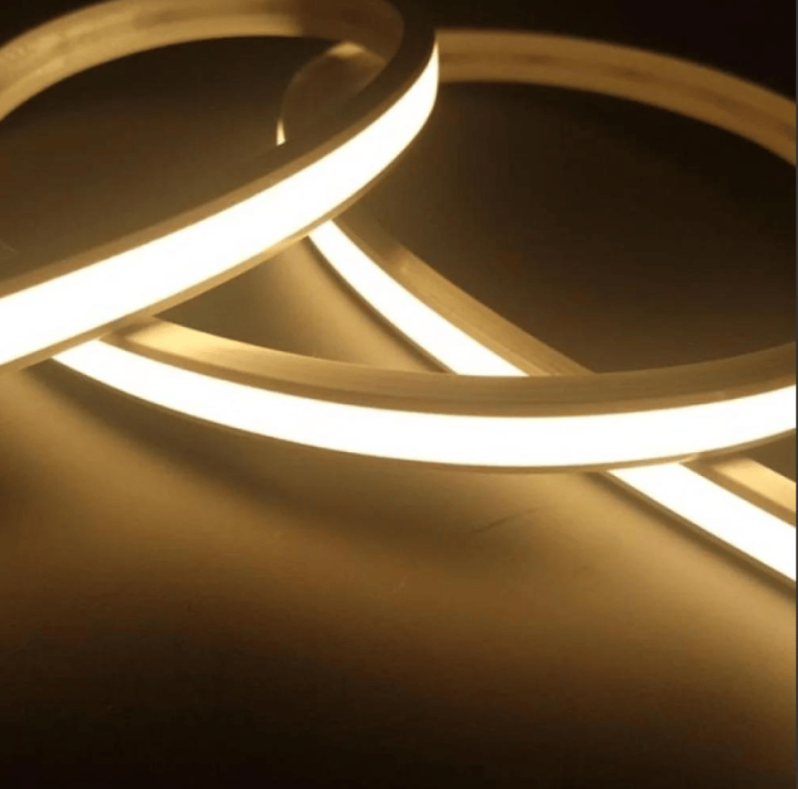 شريط إضاءة LED نيون 50 متر | 12 واط/متر | 1200 لومن | IP65 | مقاس 10×10 مم | متوفر أبيض وكريمي  وأصفر