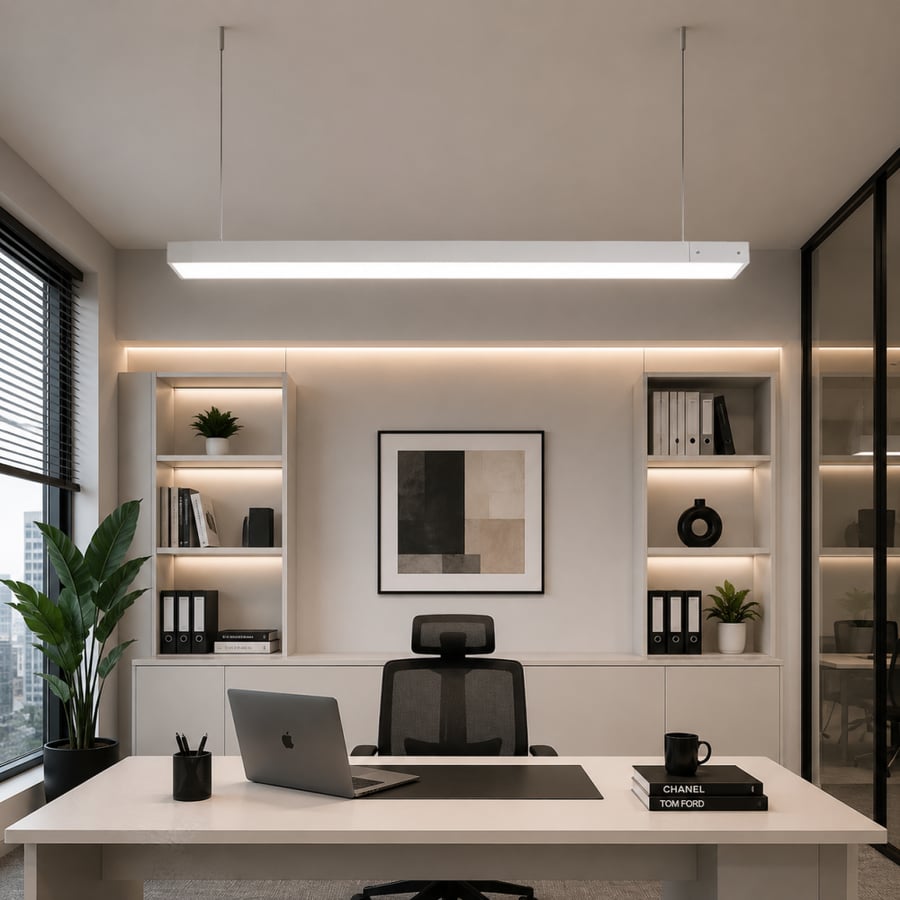 كشاف مسطرة لاينر LED فيليبس معلق أو لطش 120×12 سم – 30 واط – غطاء أبيض – إضاءة شمسي كريمي 4000K