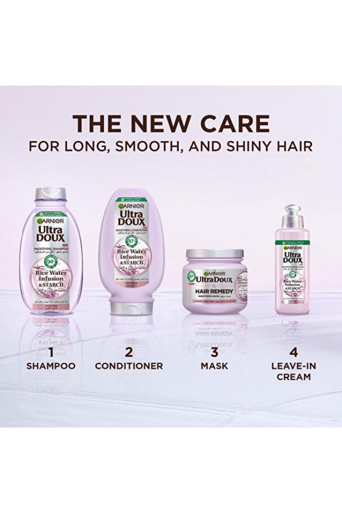 Garnier شامبو غارنييه الترا دوكس منعم خالي من السيليكون بخلاصة ماء الأرز والنشا - 400 مل