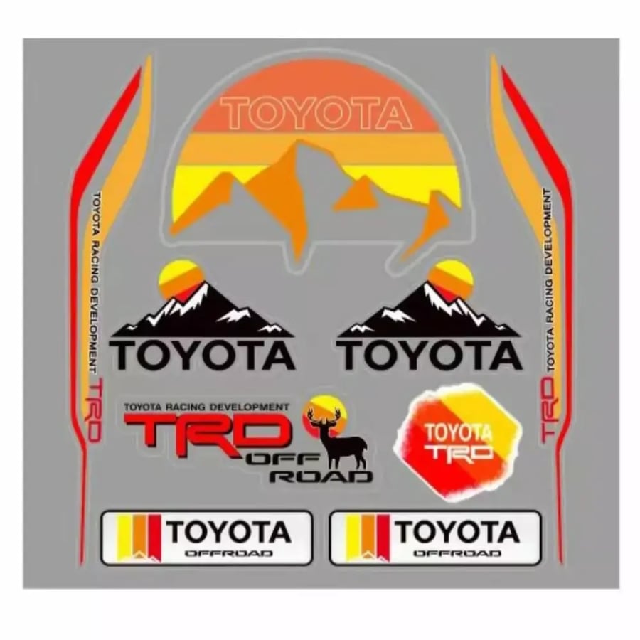 مجموعة استكرات تويوتا TRD ( 9 قطعة )