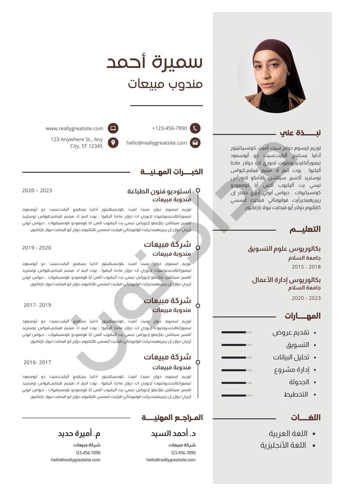 سيرة ذاتية احترافية قابلة للتعديل | تصميم 6